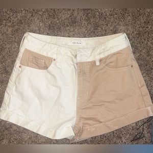Cream and tan pacsun Jean shorts